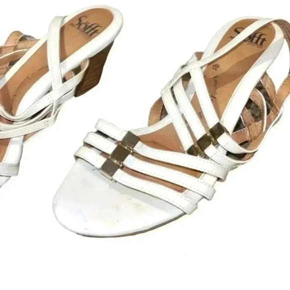 SOFFT white patent leather strappy sandals - Picture 7 of 7